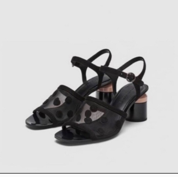 ZARA MESH POKA DOT SANDALS,  SIZE  42 - Picture 2 of 7